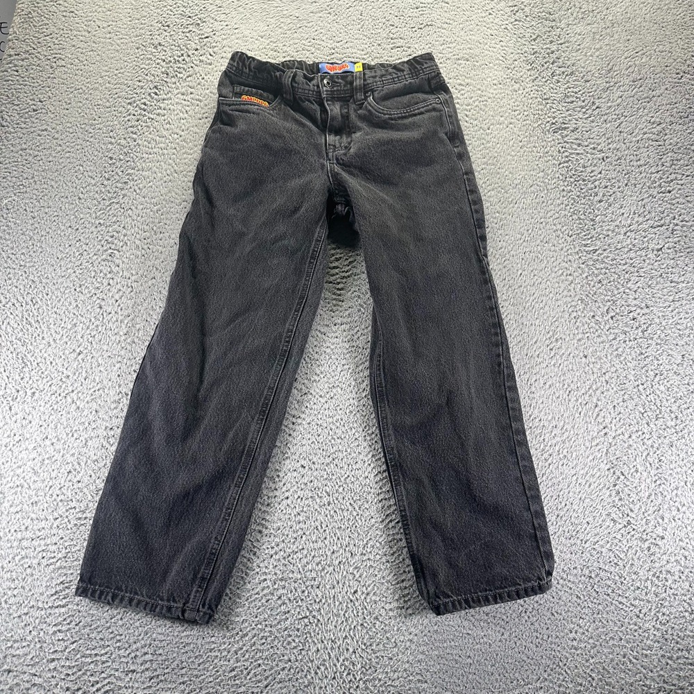 Empyre Jeans Women 26 Black Cotton Denim Ankle Straight Workwear Faded Dark Wash